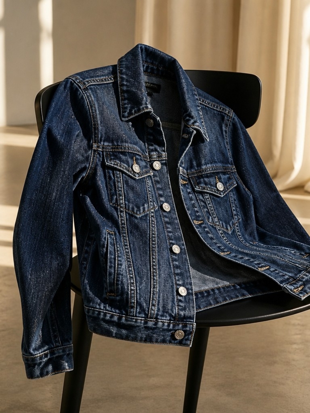 Lucky Brand Dark Blue Denim Trucker Jacket